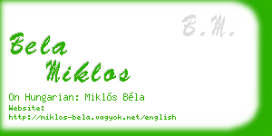 bela miklos business card