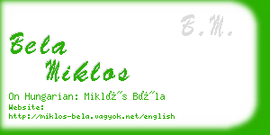 bela miklos business card